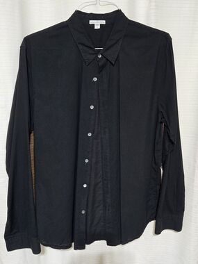James Perse Black Long-Sleeve Button Shirt
